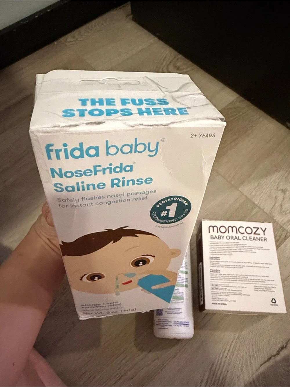 NoseFrida Saline Rinse - Mustela cradle cap Shampoo & Momcozy Oral Cleaner
